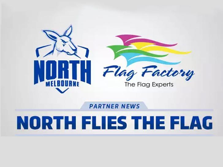 North Melbourne Football Club wave the Flag Factory Flag!