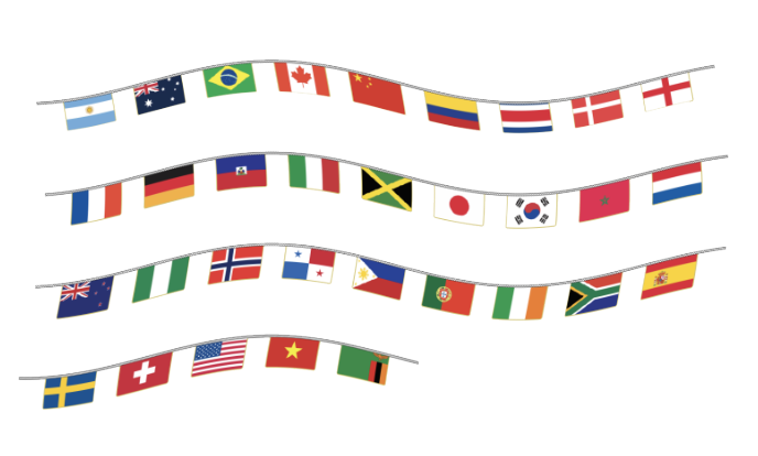 World Cup Teams Flag  Bunting 10M